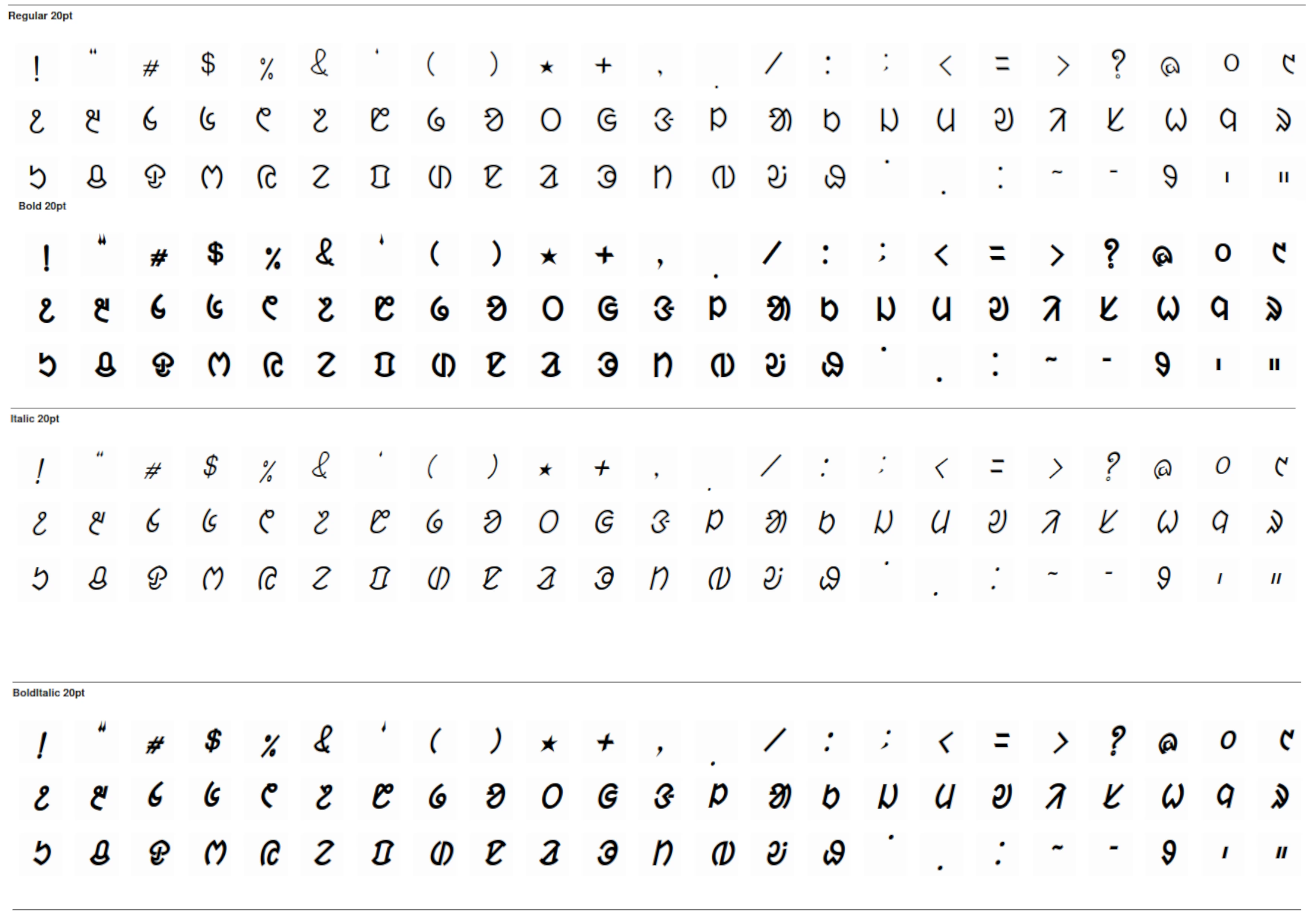 Font Preview of Uniol
