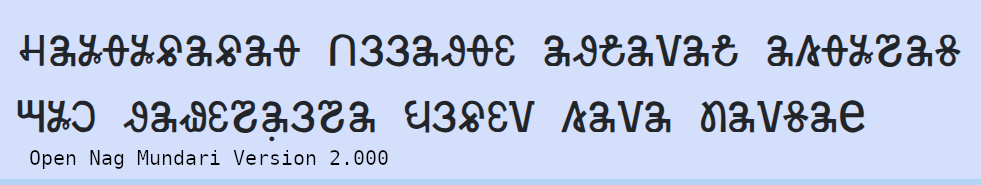 Font Preview of OpenNagMundari V1